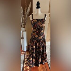 Souleiado Floral Brown ,Orange Dress